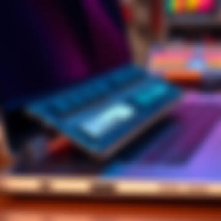 A laptop open showing a close-up of DDR5 RAM installed in its memory slots, highlighting the technology for improved performance.