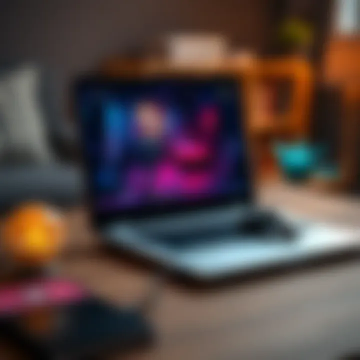 A laptop connected to a PS5, displaying a gaming scene on the screen.