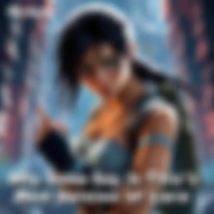 Lara Croft exploring an ancient temple with her signature gear
