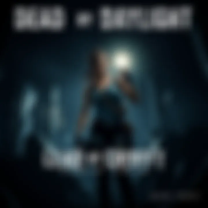 Lara Croft in Dead by Daylight Lara Croft character standing in a dark game environment with a flashlight, ready to explore.