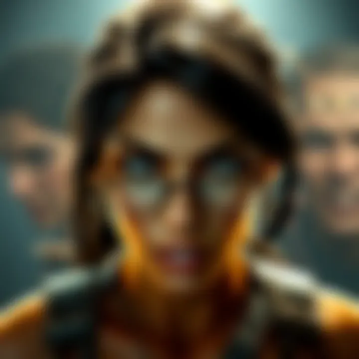 Lara Croft showing various expressions from video games