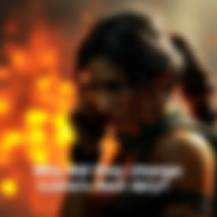 Lara Croft in distress after hearing a gunshot related to her father's fate