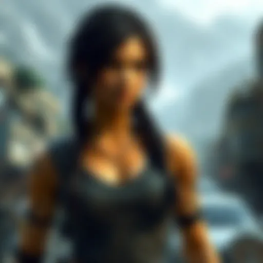 Lara Croft wearing a stylish outfit with a longer braid and enhanced details