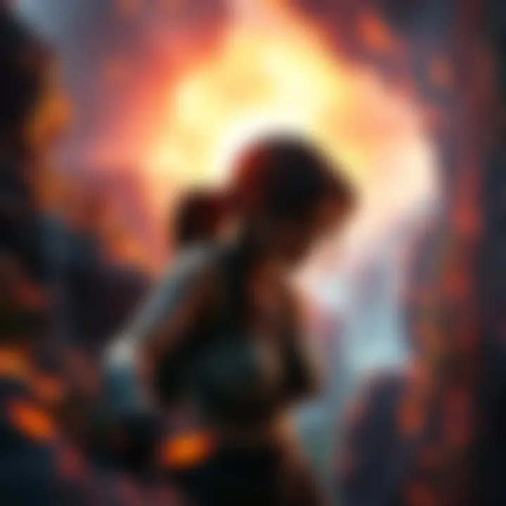 Lara Croft exploring a vibrant, richly detailed game environment showcasing DLSS5 technology improvements in graphics and performance.