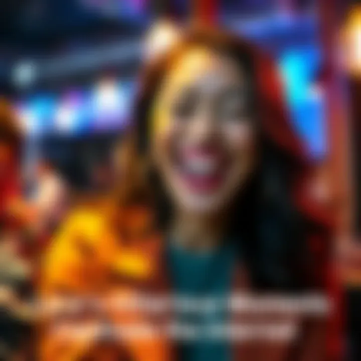 Lara with a big smile, showcasing her comedic talent in a fun setting.