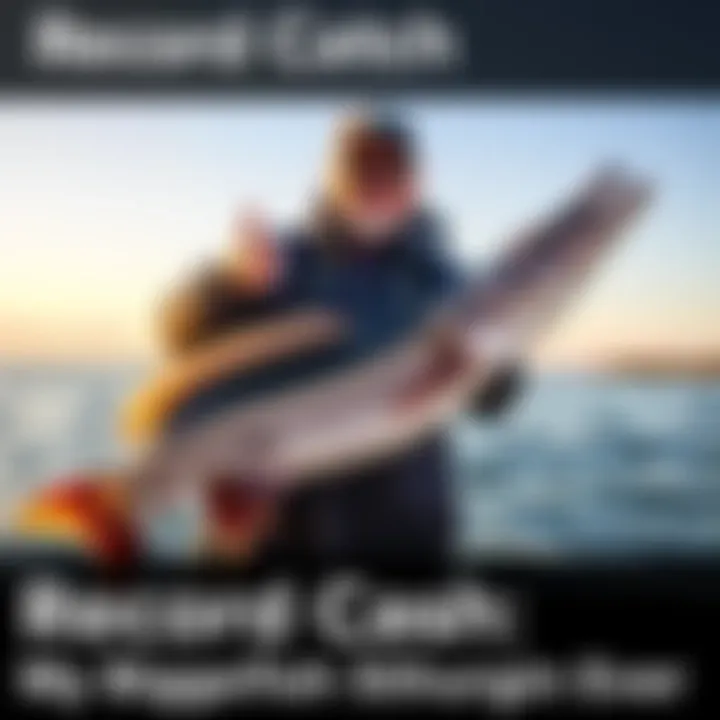 Person holding a paddlefish sturgeon A proud angler showcases their record catch, a large paddlefish sturgeon, while standing by the water