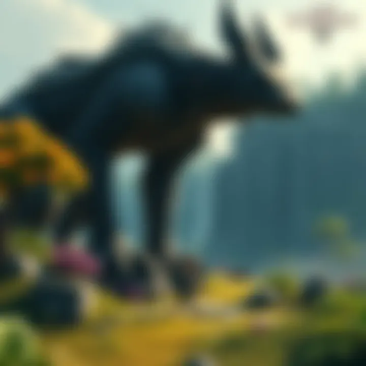 A scene from Last Guardian featuring the boy and his giant creature companion exploring a lush environment.