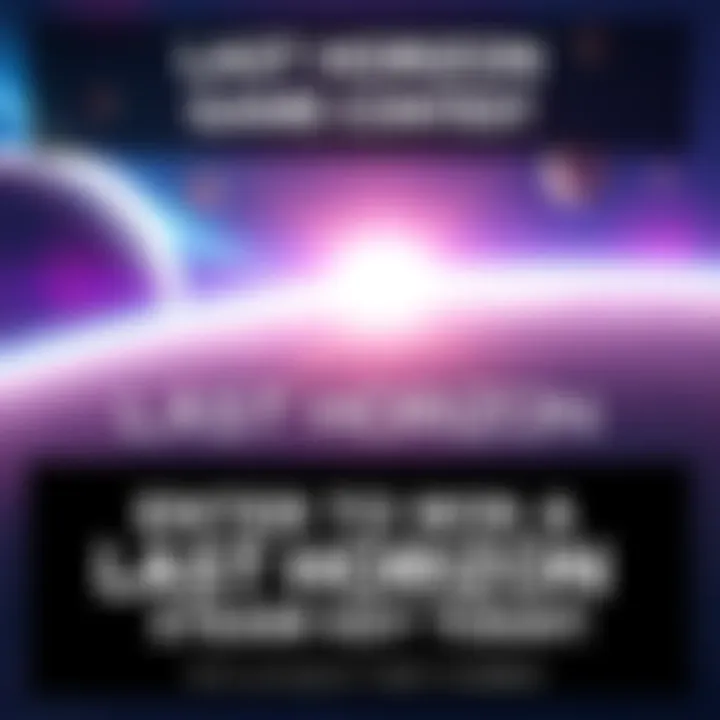 Last Horizon Game Contest A promotional graphic for a contest to win a Last Horizon Steam key. Shows a vibrant space scene with planets and stars, inviting people to enter by picking a number.
