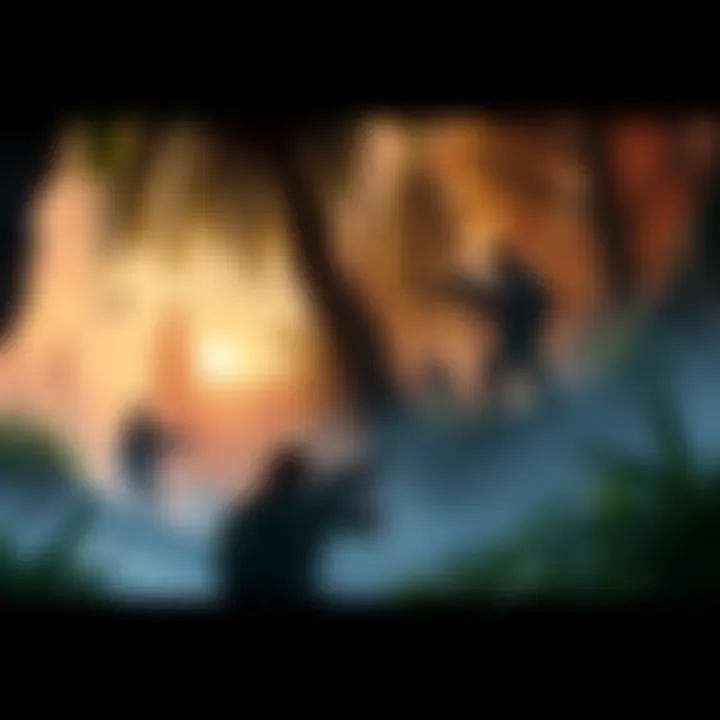 Last of Us Factions Extraction Gameplay A scene depicting players strategizing in a Last of Us inspired extraction game, with lush overgrown environments and survival elements.