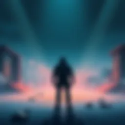 A player standing alone on a deserted game map, looking around for signs of other players.