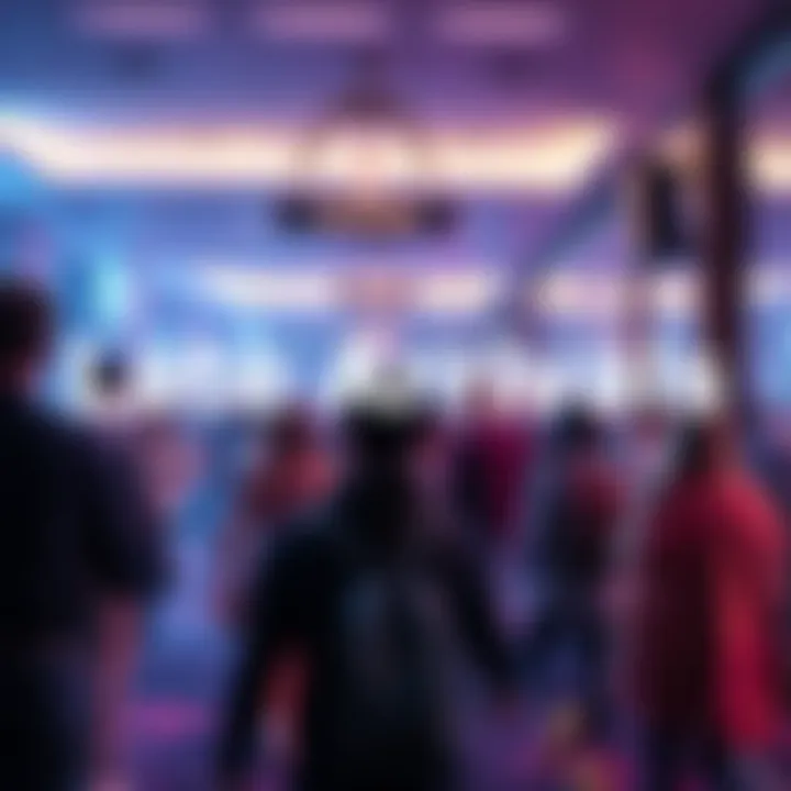 Late Arrivals at Events A group of people arriving late to an event, creating disruptions and conversations as they enter the venue.