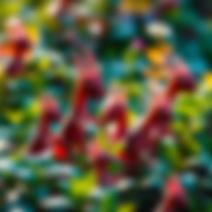 A group of late spawns flourishing in a garden, symbolizing new trends and influences in communities.