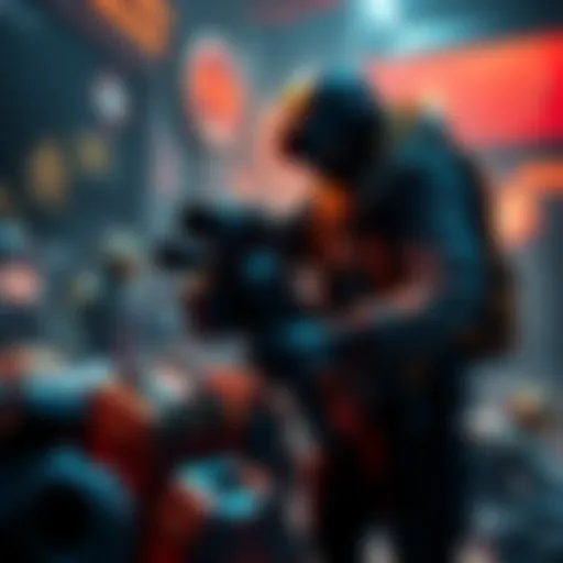 A gamer character picking up loot from defeated opponents in a gaming environment, showcasing the strategic advantage of late spawns.