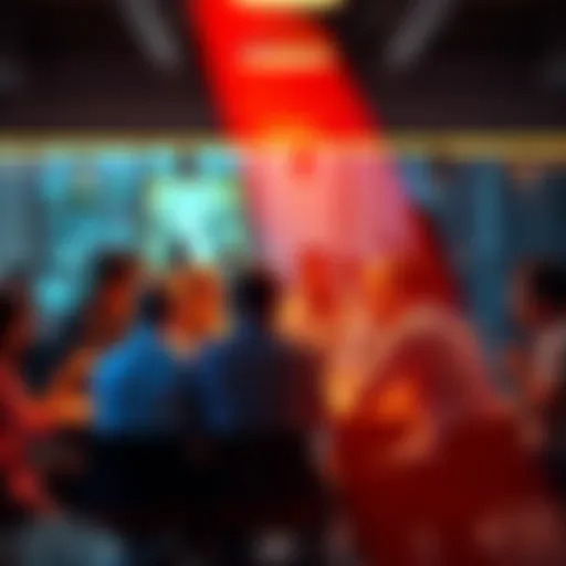 A group of people gathered around a table sharing thoughts on trending topics and current events.