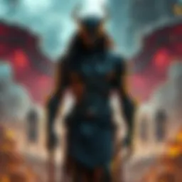 Laufey leading a new adventure Laufey stands at the forefront, depicting a scene of new villains and mythologies in a vibrant setting.