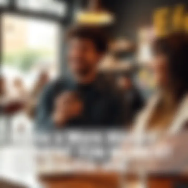 A person laughing while sharing a funny story with friends at a coffee shop, highlighting absurd moments.