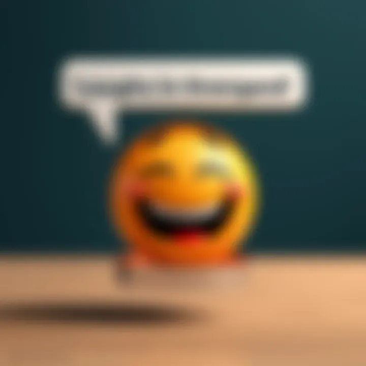 Laughing Emoji with Speech Bubble A laughing emoji inside a speech bubble representing online humor and conversation.