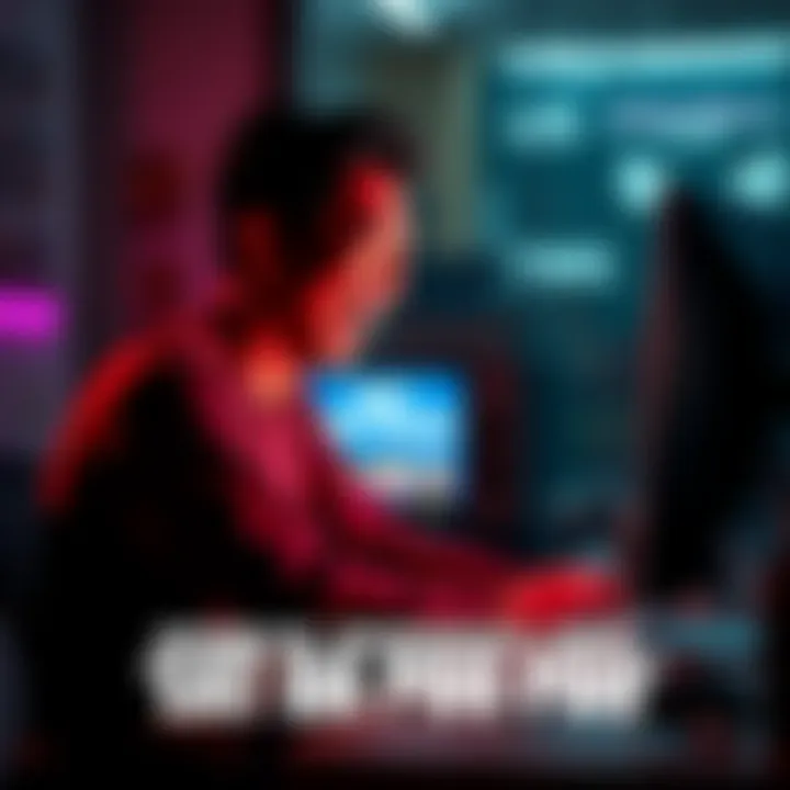 A person sitting at a computer, laughing while looking at a meme related to the phrase 'EAT DA POO POO'