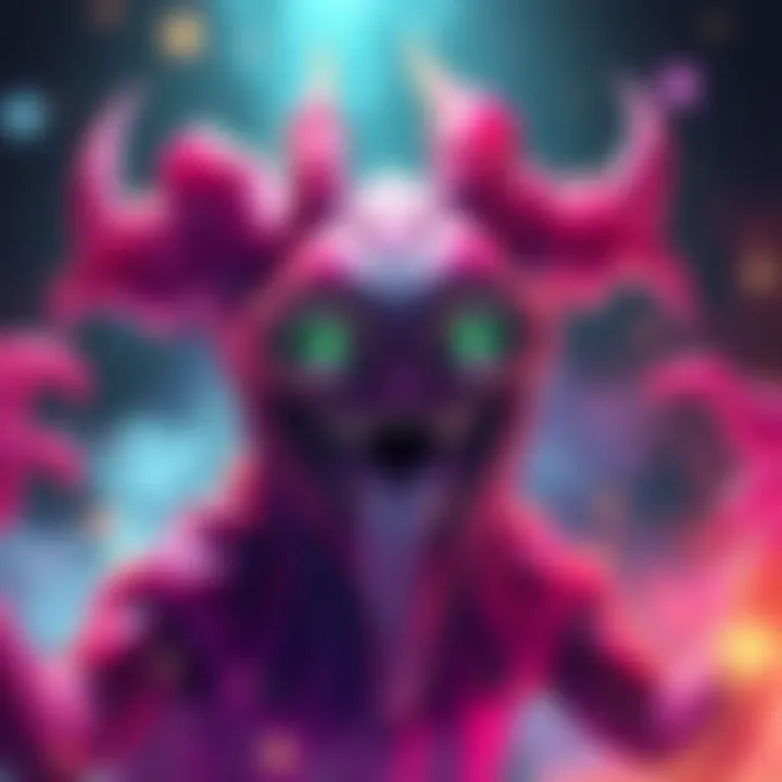 Laughing Mind Flayer A whimsical illustration of a mind flayer with a wide smile, surrounded by colorful magical effects, representing laughter and joy.