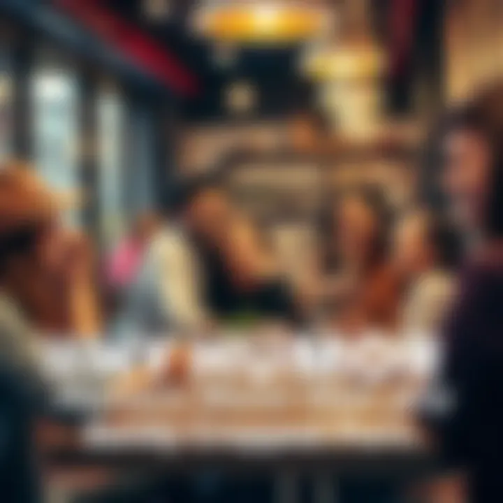 A group of diverse friends laughing together at a café, highlighting the joy and connections made through humor.