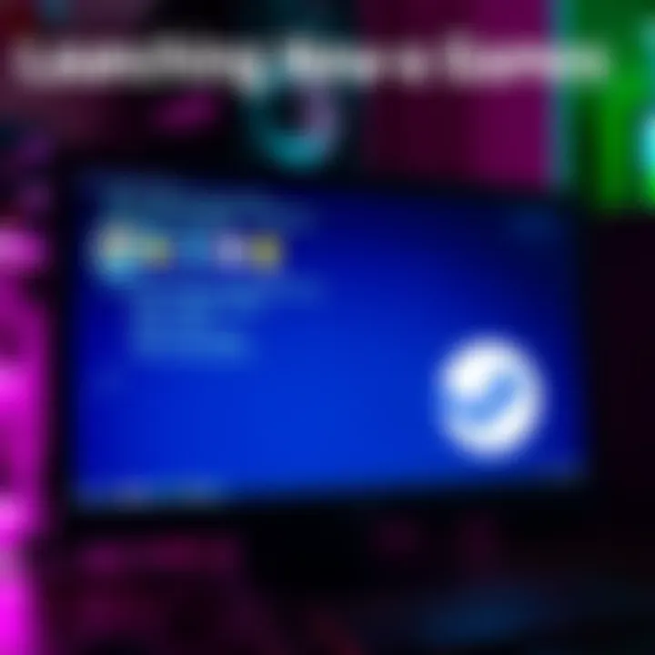 Launching Non-Steam Games A computer screen displaying a command line interface with icons for non-Steam game executables and the Steam logo.