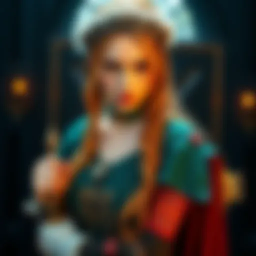 A talented model named Laurie poses in a detailed Sorcerer Rogier costume, showcasing vibrant colors and intricate designs.