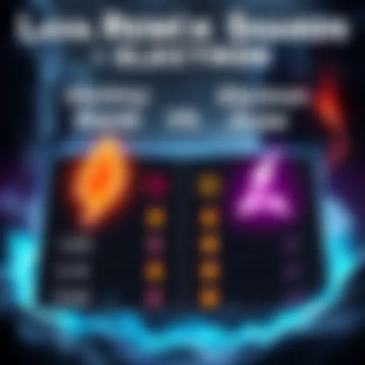 A comparison chart showing Lava Remix Shards and Electron Draw options for in-game investments