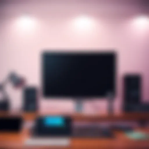 A fully functional LCD 256 monitor showcased on a desk with a clean setup