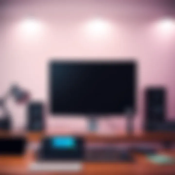 A fully functional LCD 256 monitor showcased on a desk with a clean setup