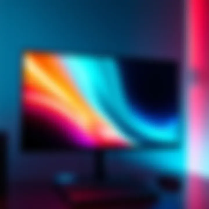 A new LCD screen showing noticeable backlight bleed, with bright areas leaking around the edges, affecting the display quality.