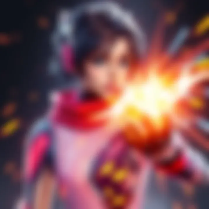A game character in a Juno skin with visual effects glitching, highlighting ongoing sound issues before a comeback.