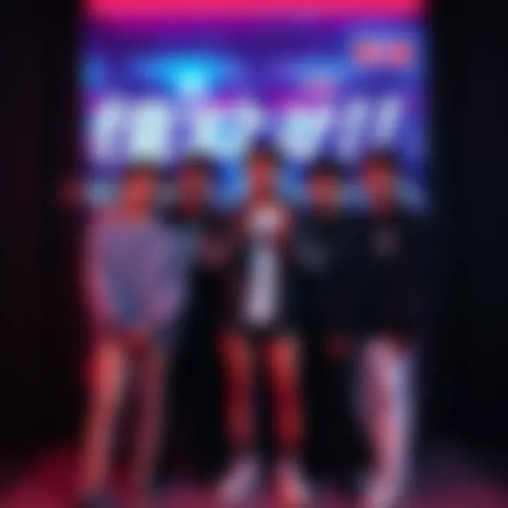 Le SSerafim members posing together with a backdrop reflecting their latest K-Pop collaboration, showing expressions of concern and disappointment.