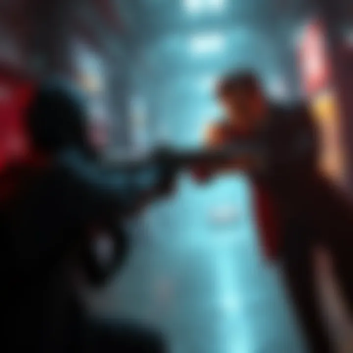 A player taking down Le Chiffre in a stealth action game setting with a focus on strategy and precision.