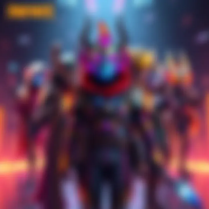 A colorful display of Le Serrafim skins featuring vibrant designs and characters, showcasing their popularity among fans.