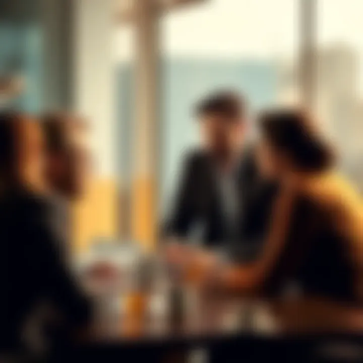 A leader in a meeting with team members, discussing the decision to relocate and the potential promotion of a team member before the move.