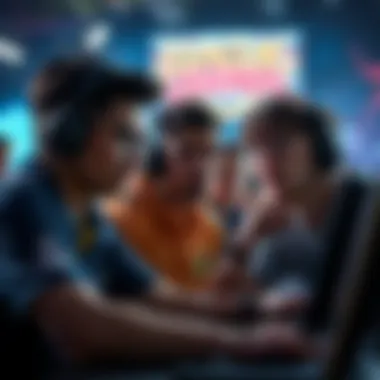 Group of League of Legends players looking worried and anxious while playing the game