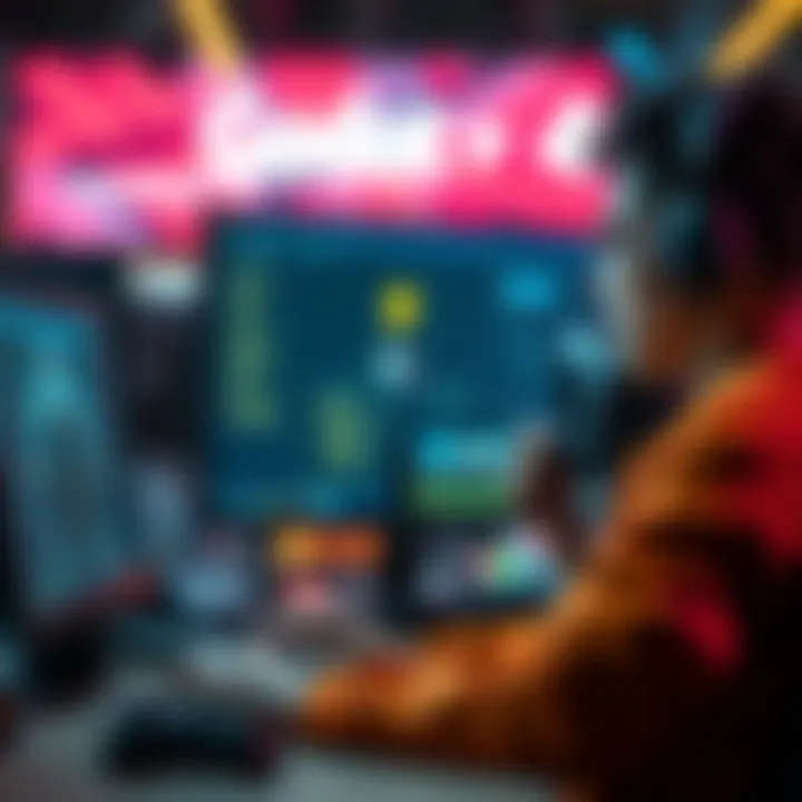 Student focused on a computer screen learning game development with Godot 4 software