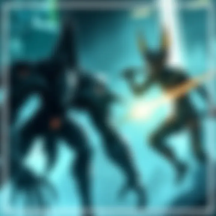 Illustration of Dagath and Qorvex, two least used Warframes, with a background showing player trends in gaming.