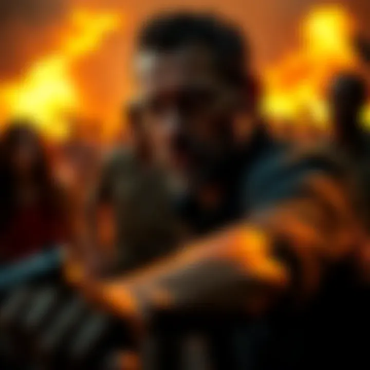 Lee Everett in The Walking Dead A scene showing Lee Everett in a tense moment during a zombie outbreak, contemplating his survival options in Savannah.