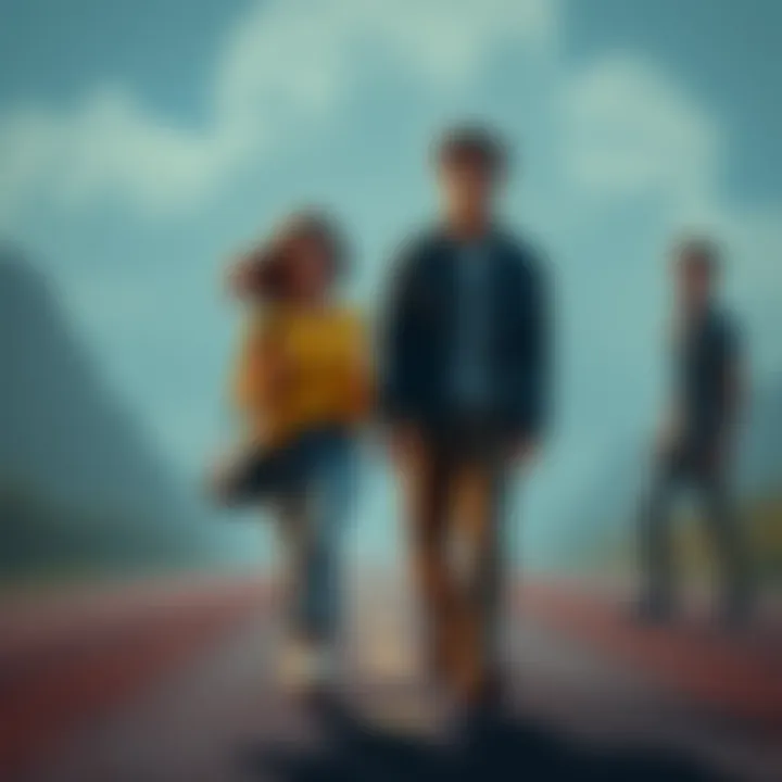 Lee and Lilly walk away together with Clem looking on, while Kenny stands in the background looking concerned.