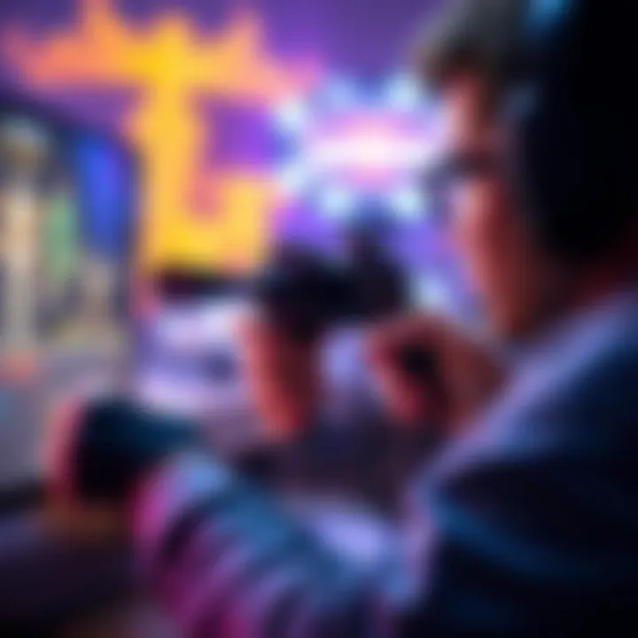 A left-handed gamer focused on their screen while aiming with a controller, showcasing proper aiming mechanics.
