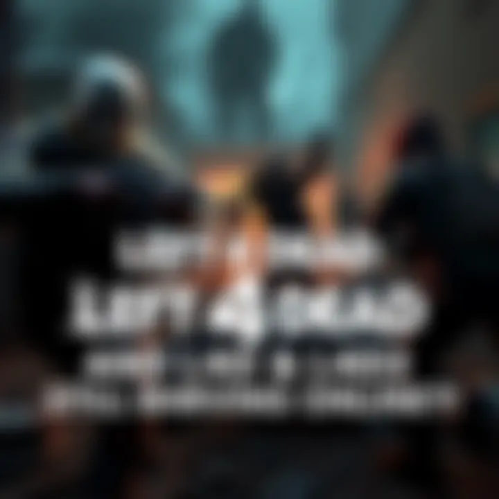 A group of players battling zombies in a Left 4 Dead game setting