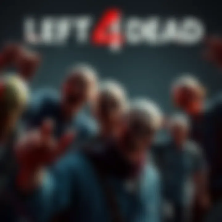 A group of Left 4 Dead zombies with varying looks and abilities, showcasing their chaotic nature in a dark setting.