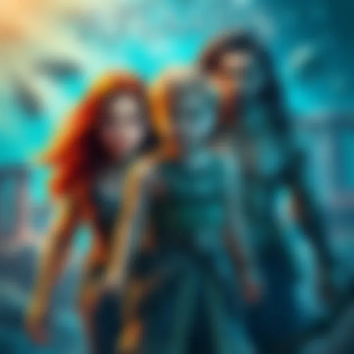 Zip, Sam, and Jonah are featured together in a vibrant underwater scene, with hints of ancient ruins around them, set in the theme of Legacy of Atlantis.