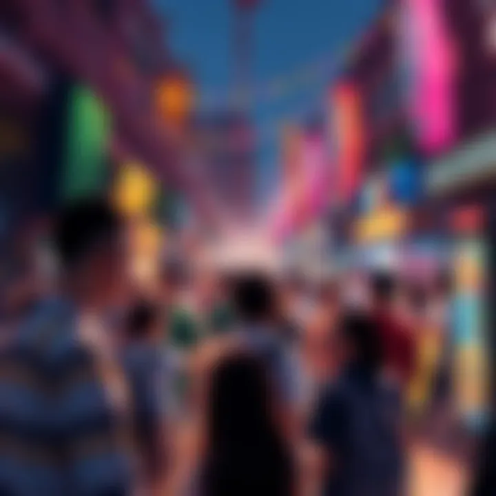 A vibrant scene depicting the cultural impact of the legendary smrs, showcasing people engaging with it in a lively setting.