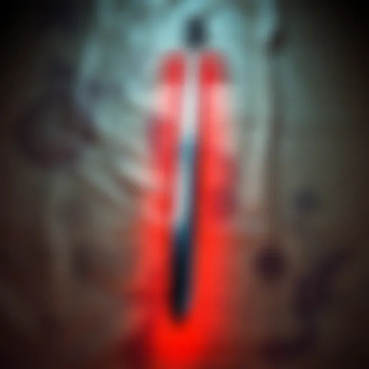 A shiny sword displayed on an old treasure map with marked locations.