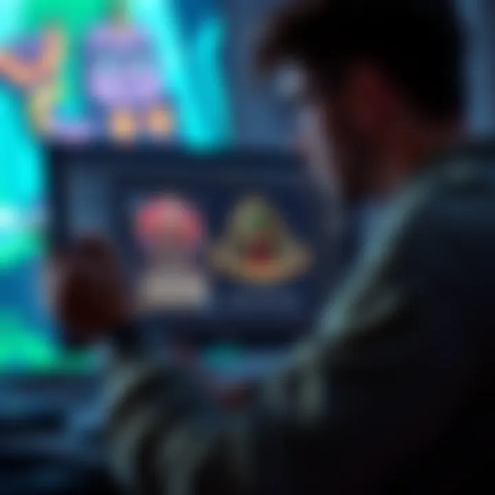 A player analyzing a legendary card's stats on a gaming screen