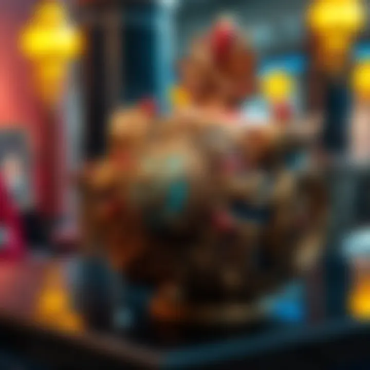 Legendary item on display A close-up view of a legendary item showcasing its unique features and intricate design, captivating people's attention.