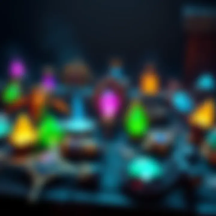 Various legendary items displayed for disenchantment process in a game setting