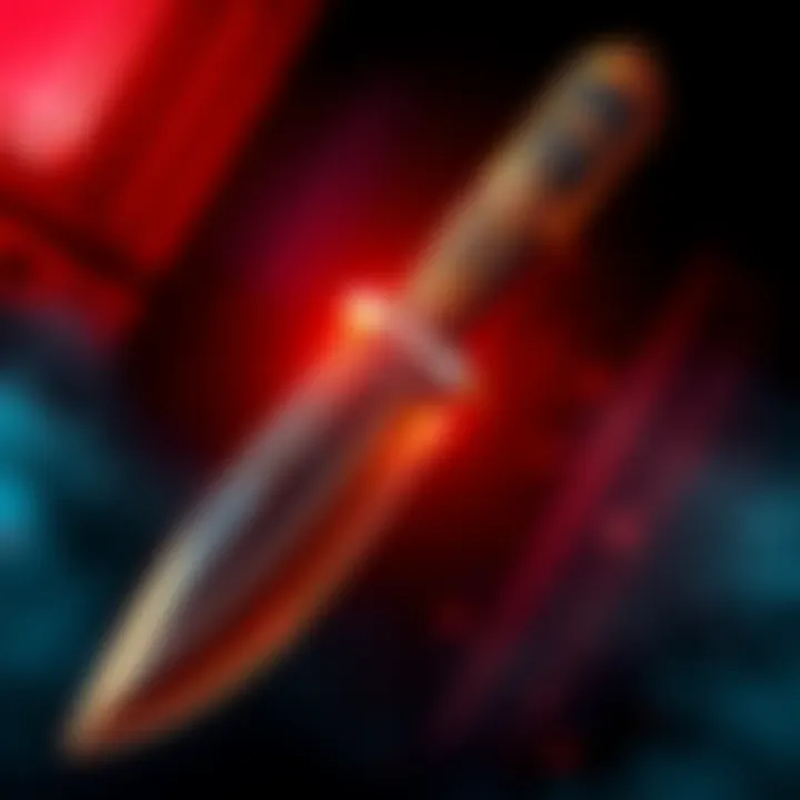 A legendary knife featuring the Penetrator Augment perk with intricate designs and a sharp blade